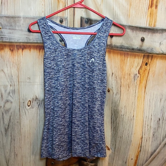 Head Women's Heathered Blue Heathered Tank Top Stretchty Active Wear - Picture 1 of 4